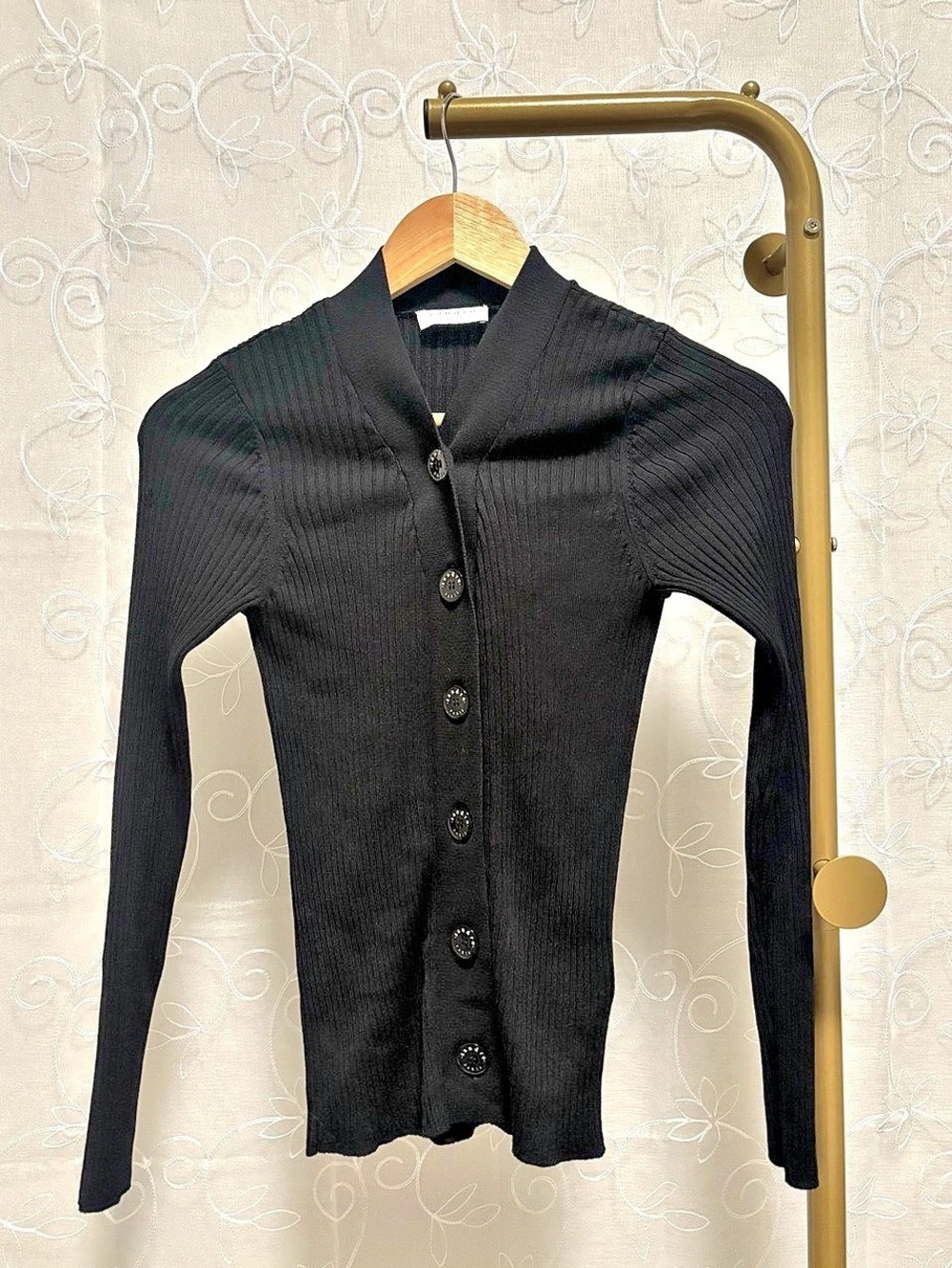 Sandro Paris Ribbed Button Up Approx Small - Some wear on back see photo